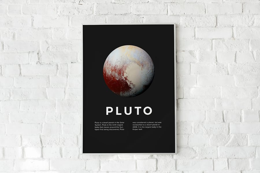 Astronomie poster en print met planeet pluto - Abstracte Wanddecoratie
