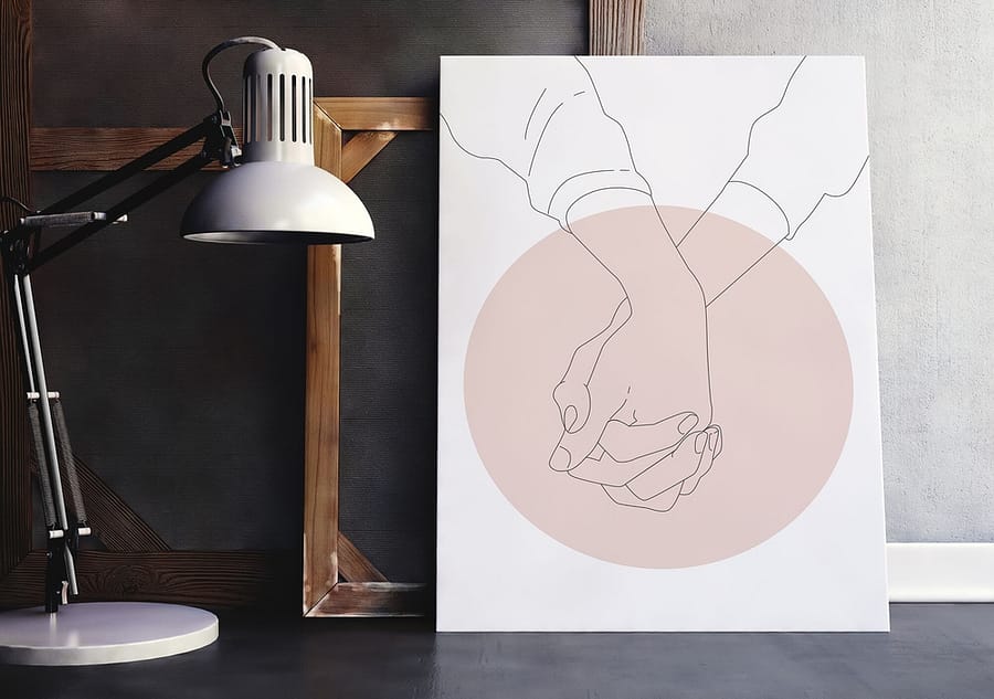 holding hands - romantische poster en canvas print