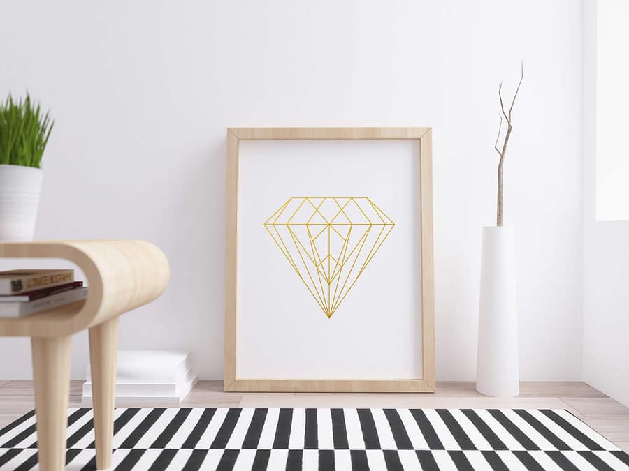 Geometrische Diamant Poster in Goud