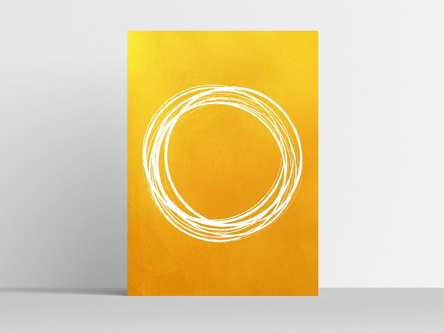 Abstracte Wanddecoratie Gouden Cirkels Poster