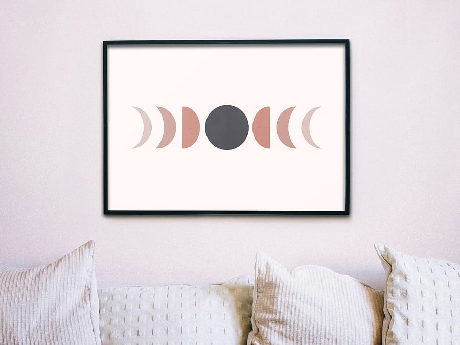 Scandinavische poster en canvas print van maan fasen