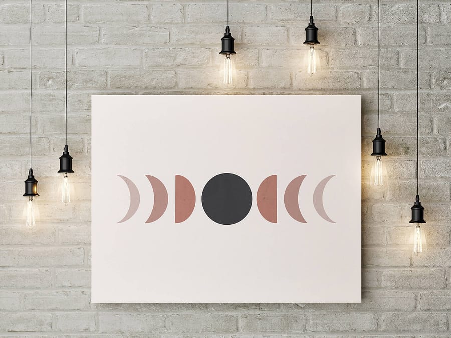 moderne poster en print met maan fasen