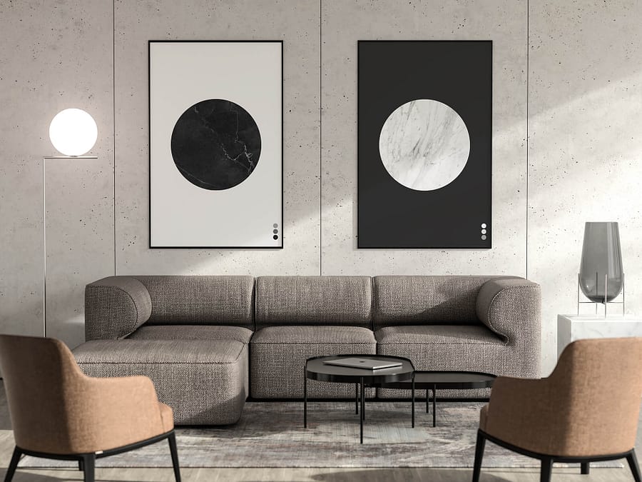 minimalistische poster en print met marmer