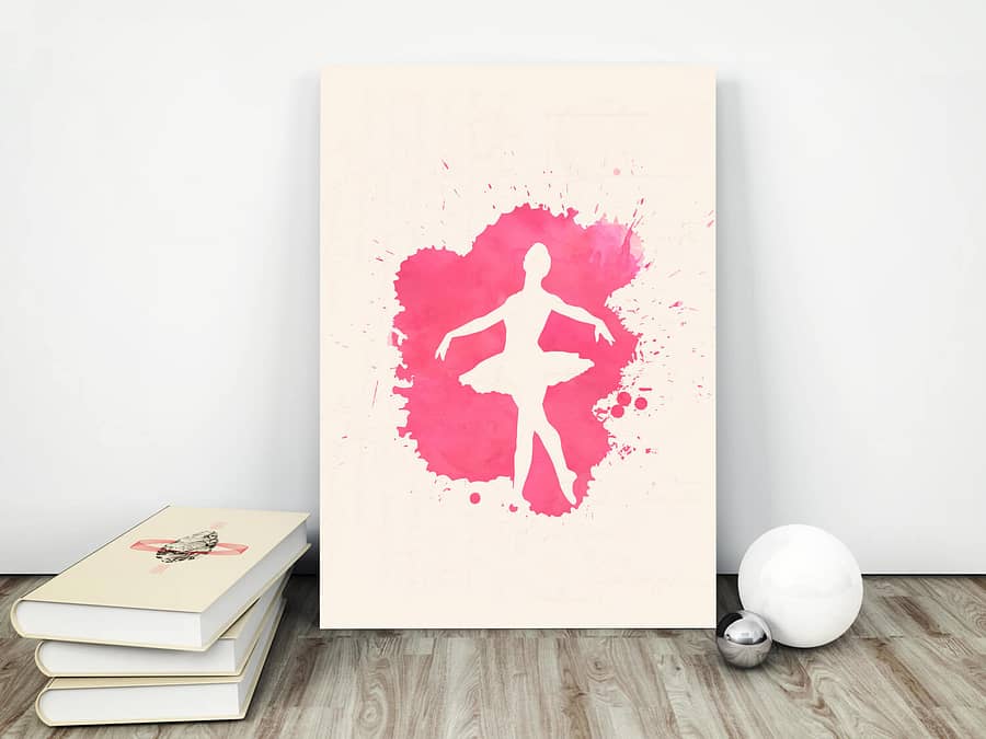 Pink Ballerina Poster - Moderne Muurdecoratie