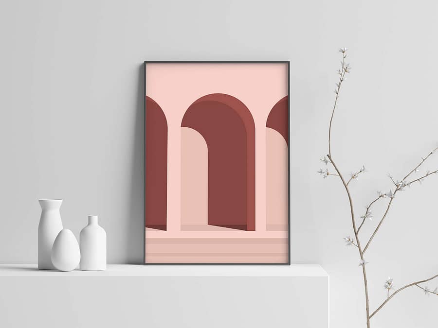 Pink Architecture - Abstracte Architectuur Poster