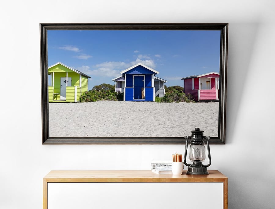 strandhuisjes poster en canvas print