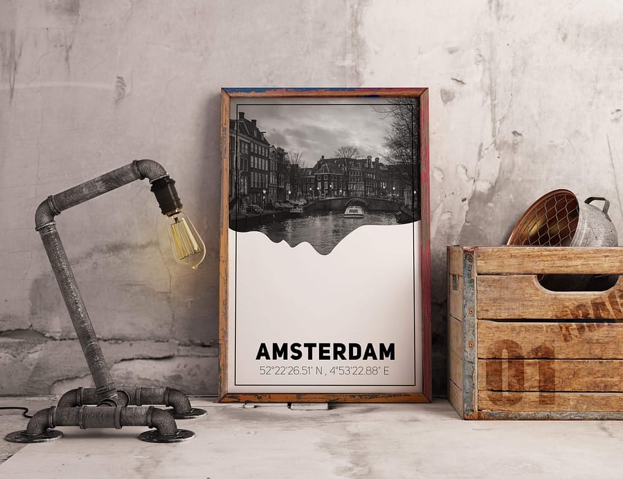 Amsterdamse Grachten Silhouette Poster