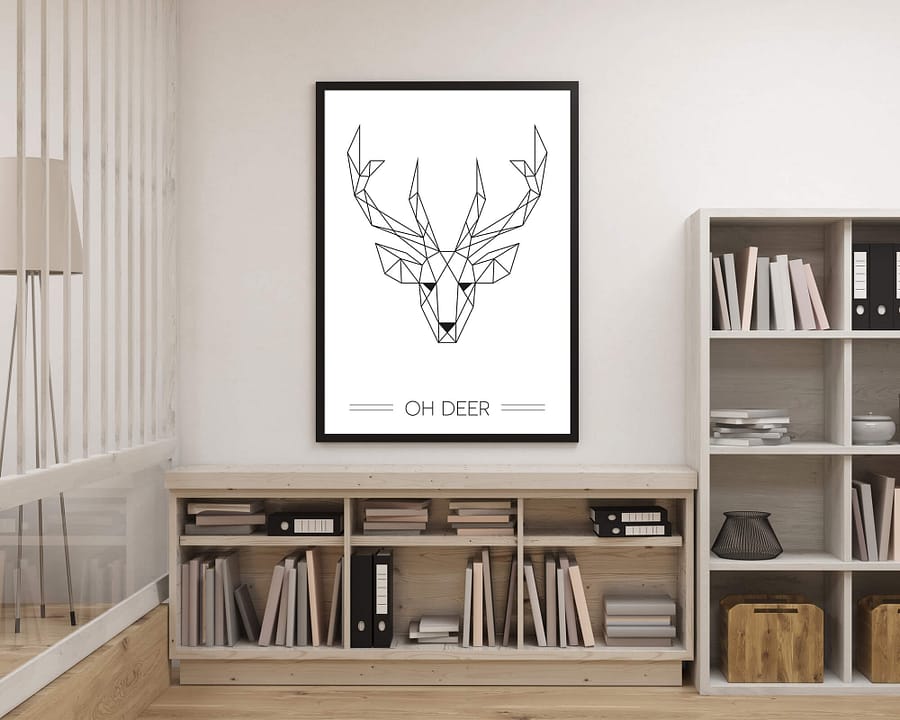 OH Deer geometrischc poster en print