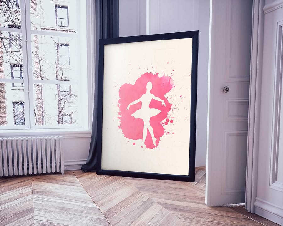 Pink Ballerina Poster - Moderne Muurdecoratie