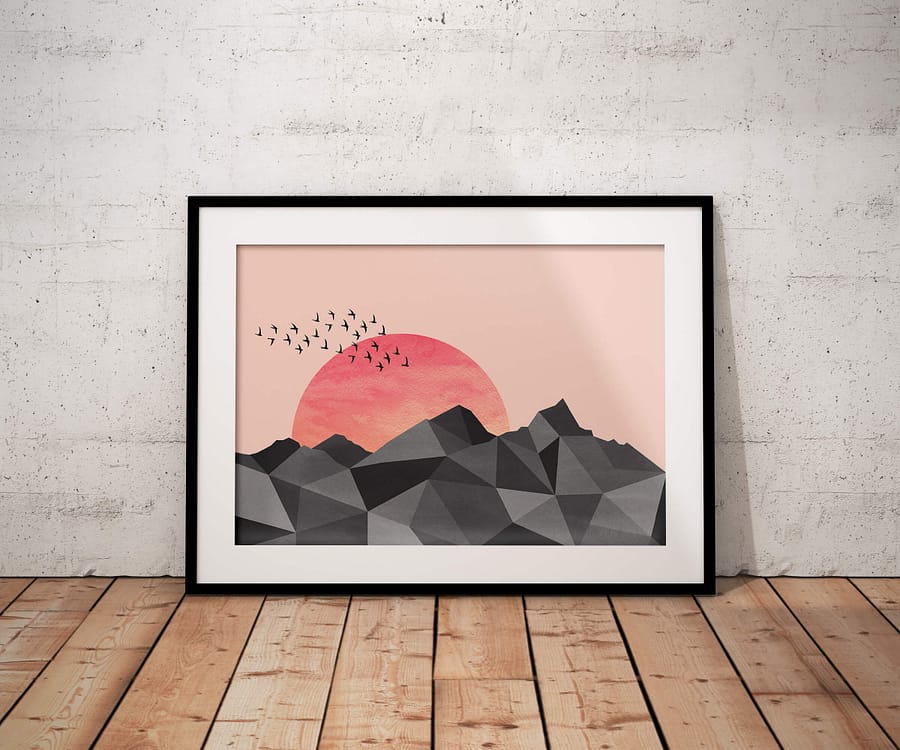 Geometric Mountains Poster