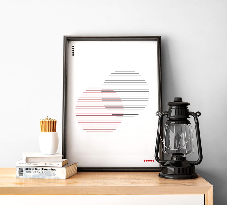 abstracte minimalistische poster met cirkels