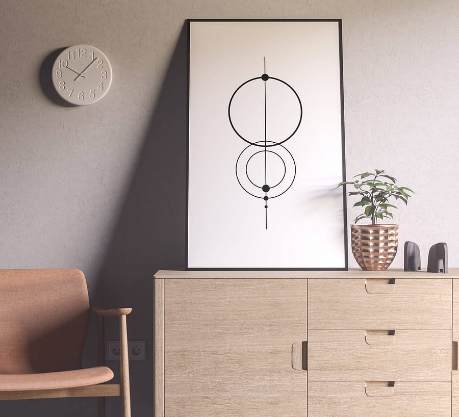 Scandinavische minimalistische poster en print