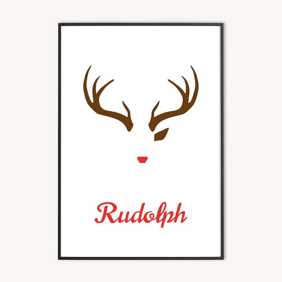 Rudolph Minimalistische Kerstposter