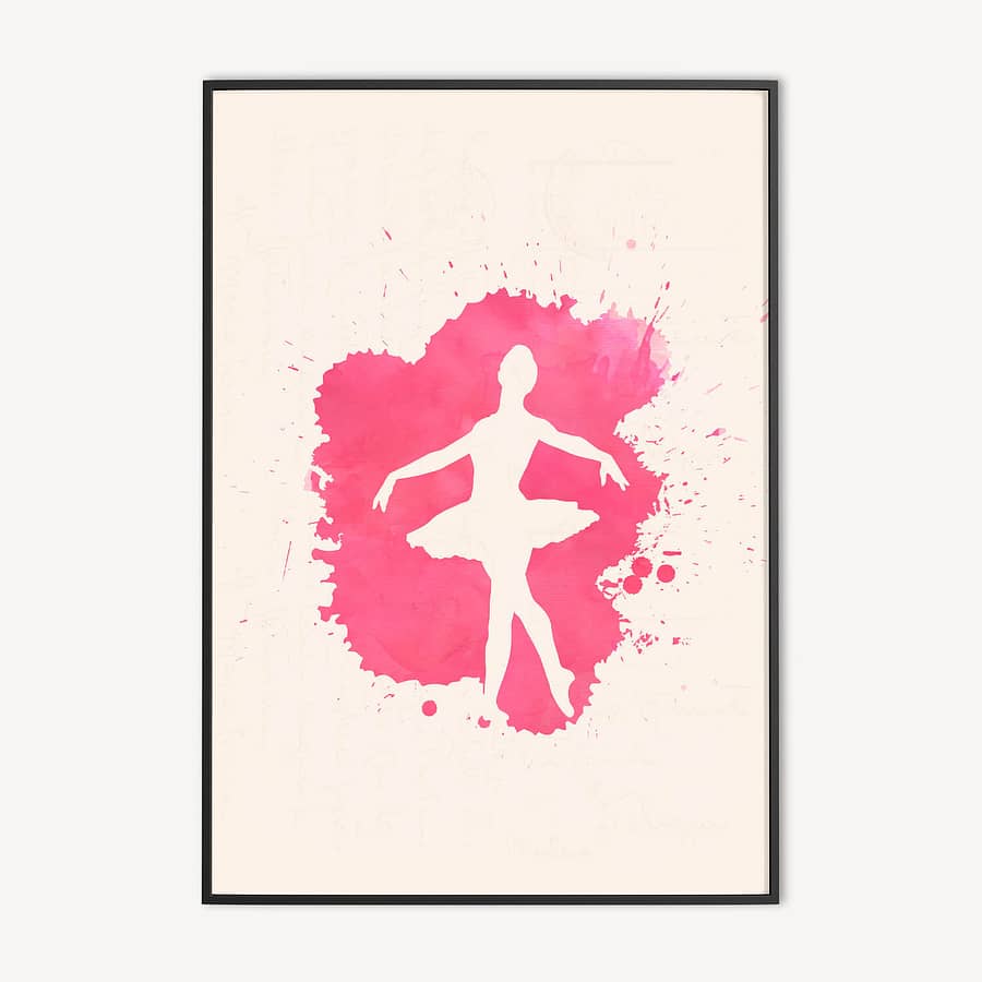 Pink Ballerina Poster - Landelijke Muurdecoratie