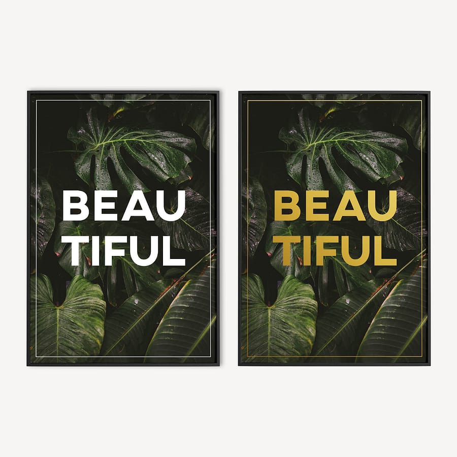 Beautiful - Botanische Typografie Poster