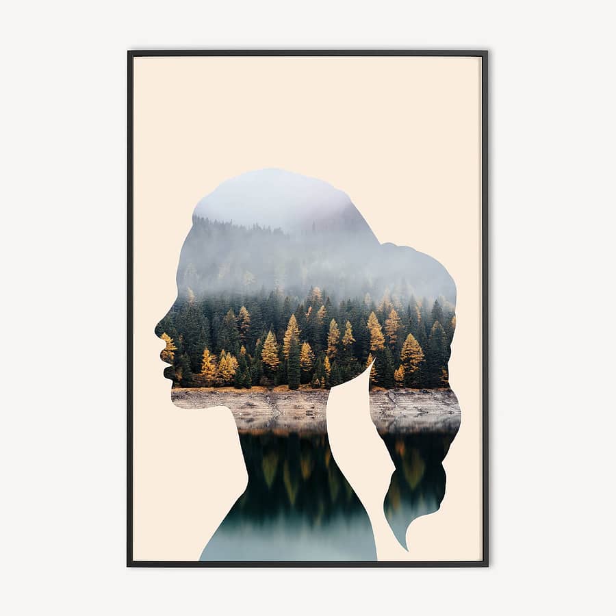 Woman and Nature - Moderne Natuur Poster