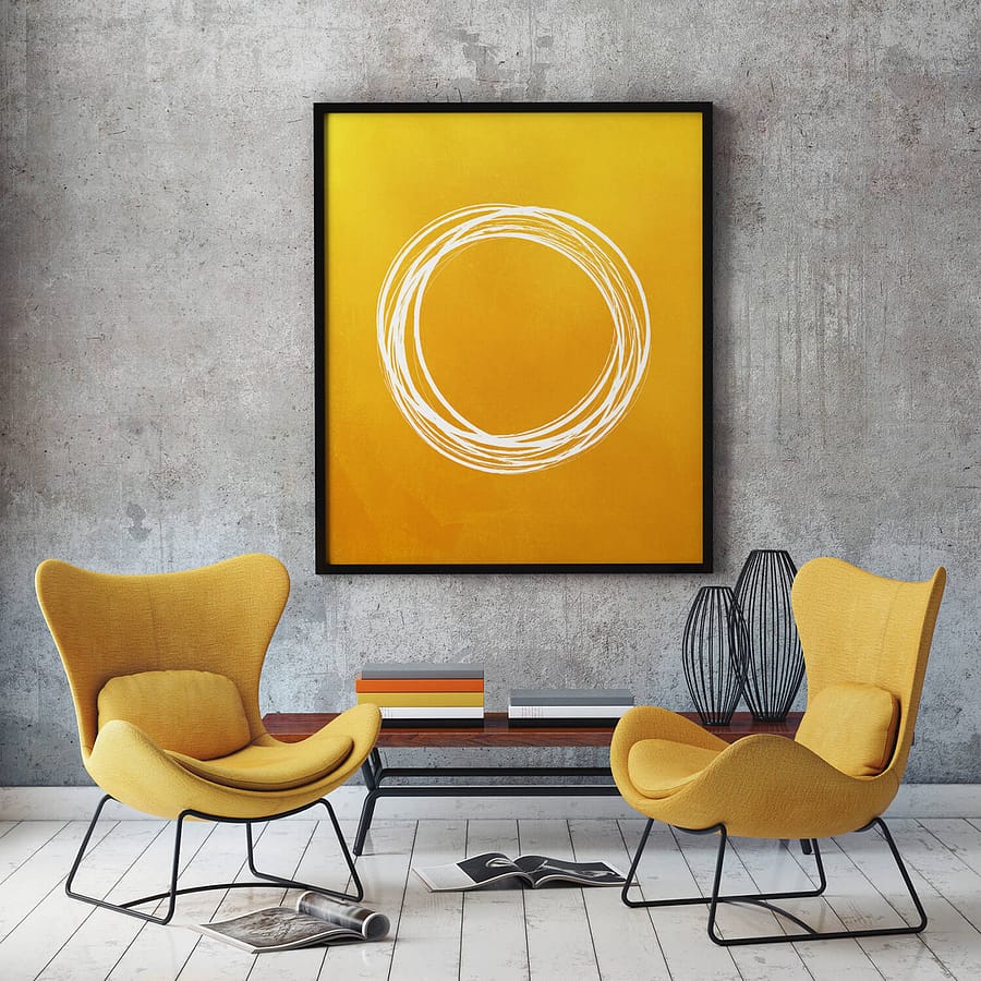 Abstracte Wanddecoratie Gouden Cirkels Poster
