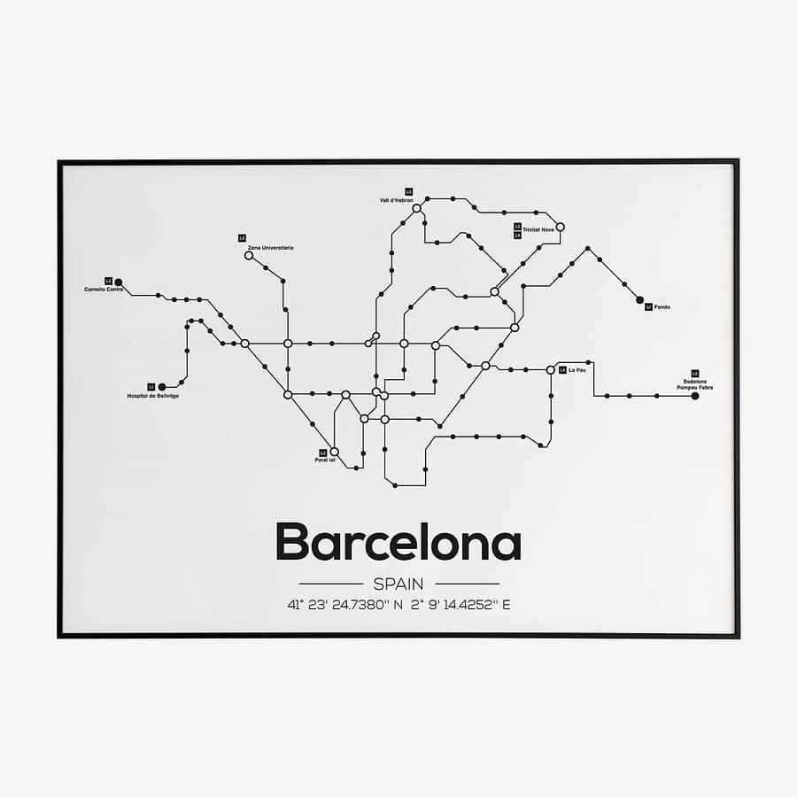 Barcelona Metro Poster - Scandinavische Stijl