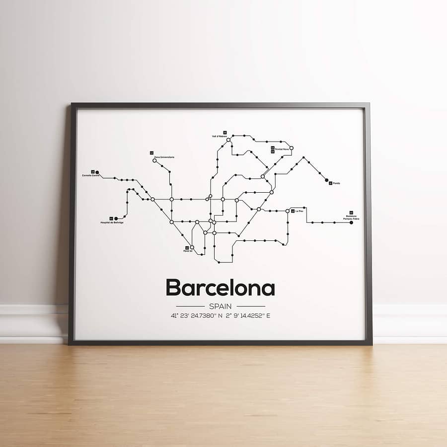 Barcelona Metrolijnen Poster - Scandinavische Posters Kopen