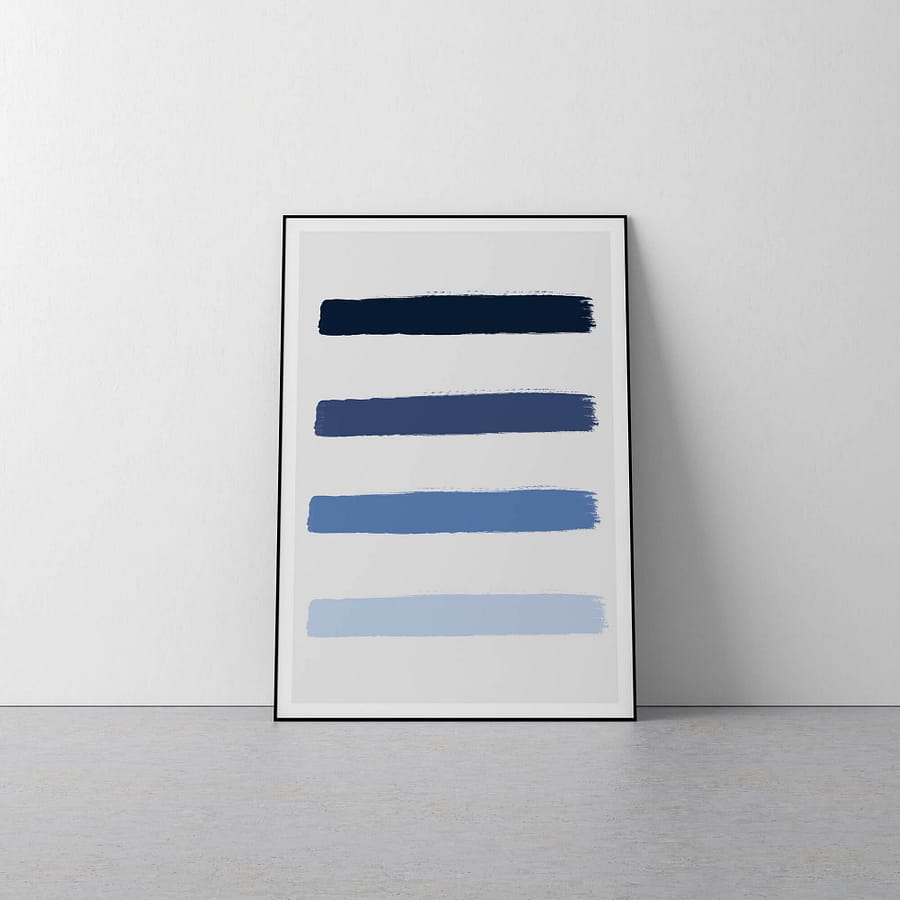 Ocean Blue Brushstrokes - Minimalistische Poster
