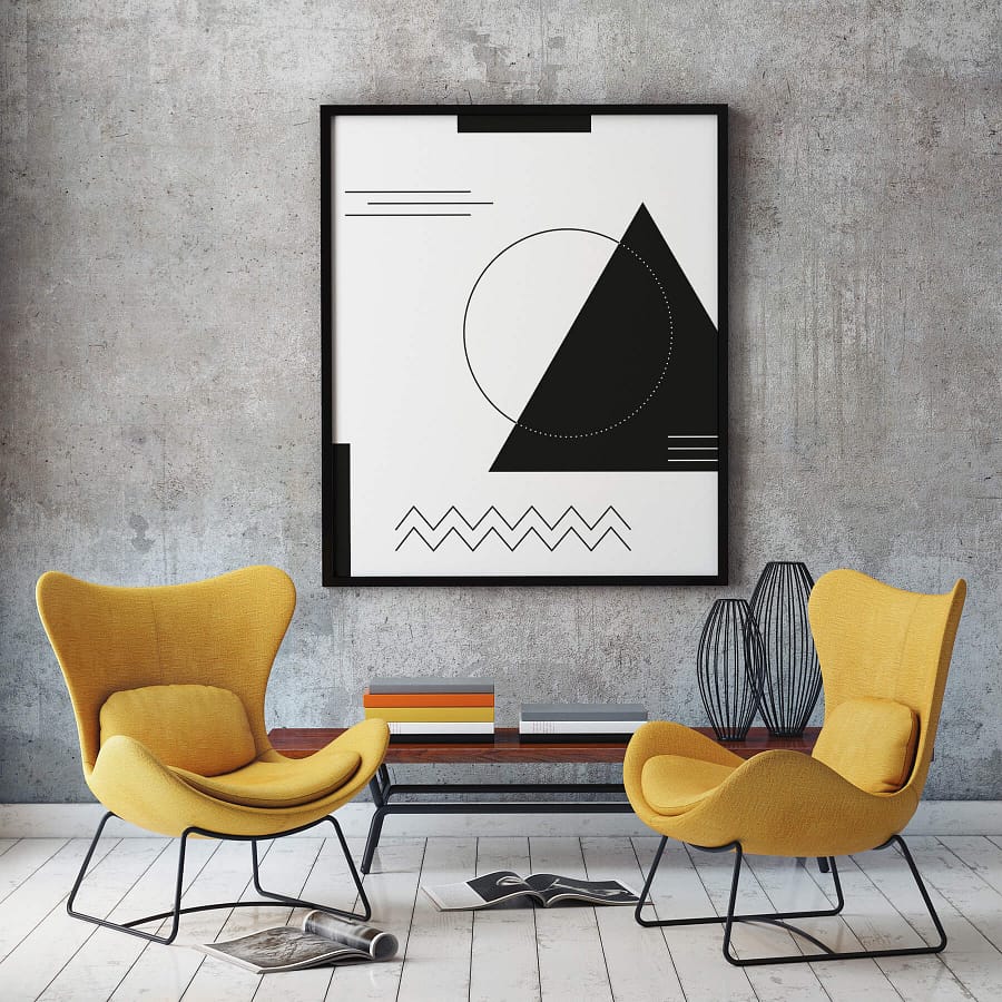 Geometrische Zwart-Wit Poster - Abstracte Wanddecoratie