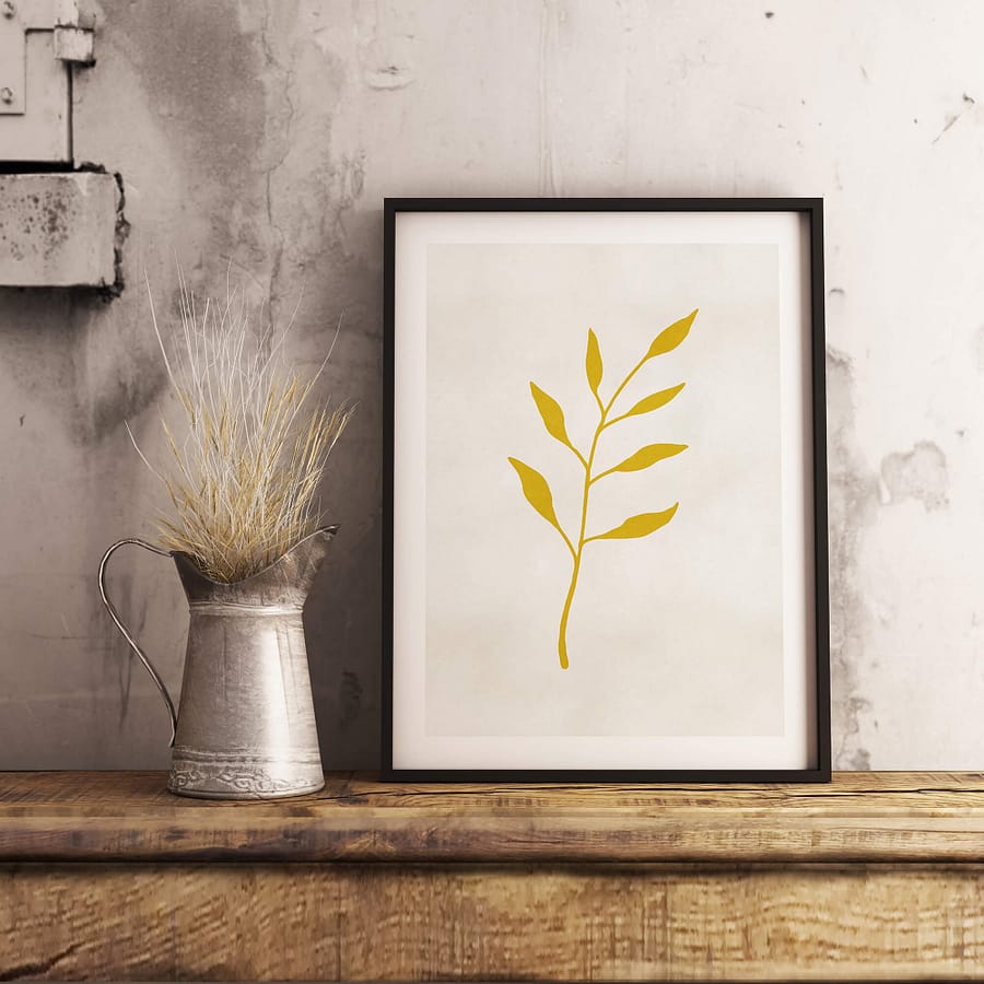 Gold Leaf Botanische Poster - Botanische Wanddecoratie