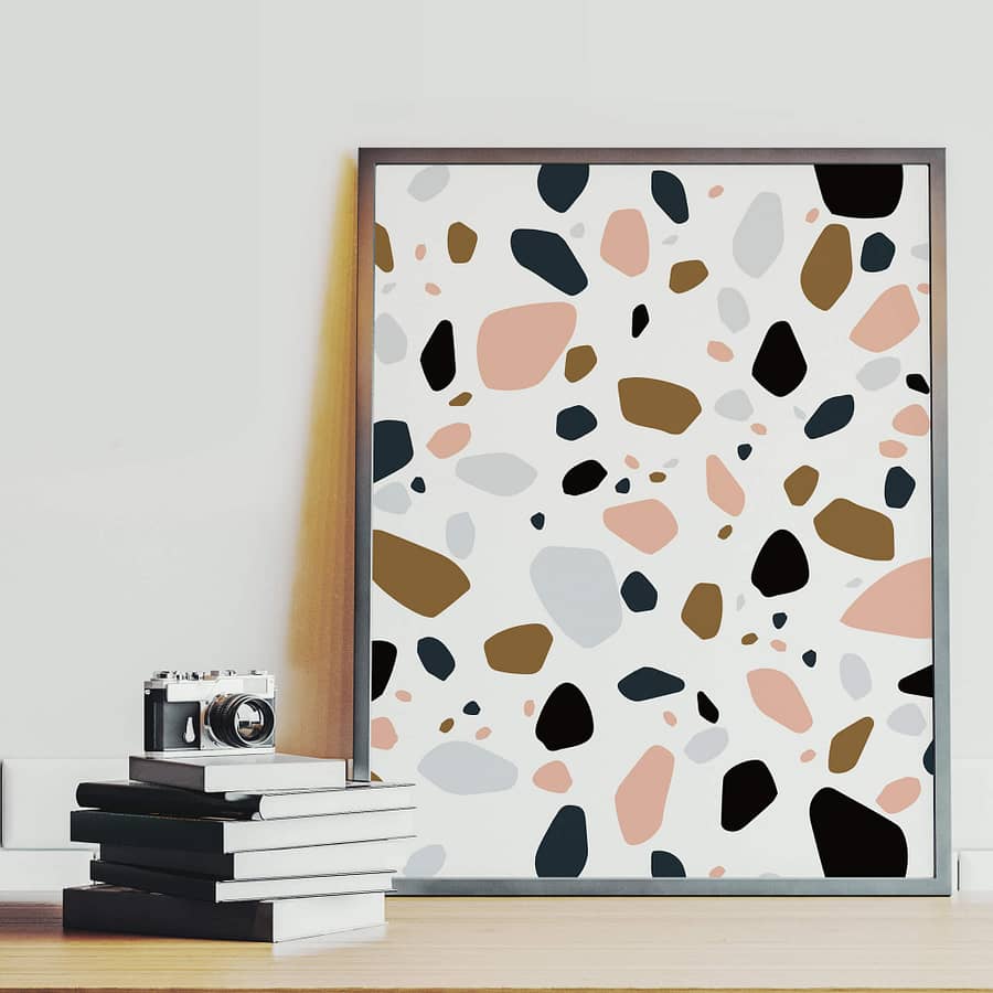 Terrazzo Patroon No. 2 - Abstracte Poster Kopen