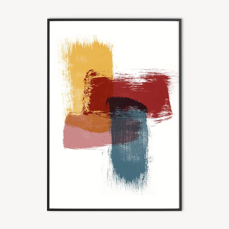 Abstracte Brush Strokes Poster met Diverse Kleuren
