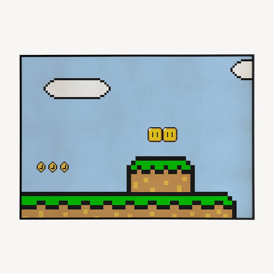 Pixel Art Poster en Print - Mario's World
