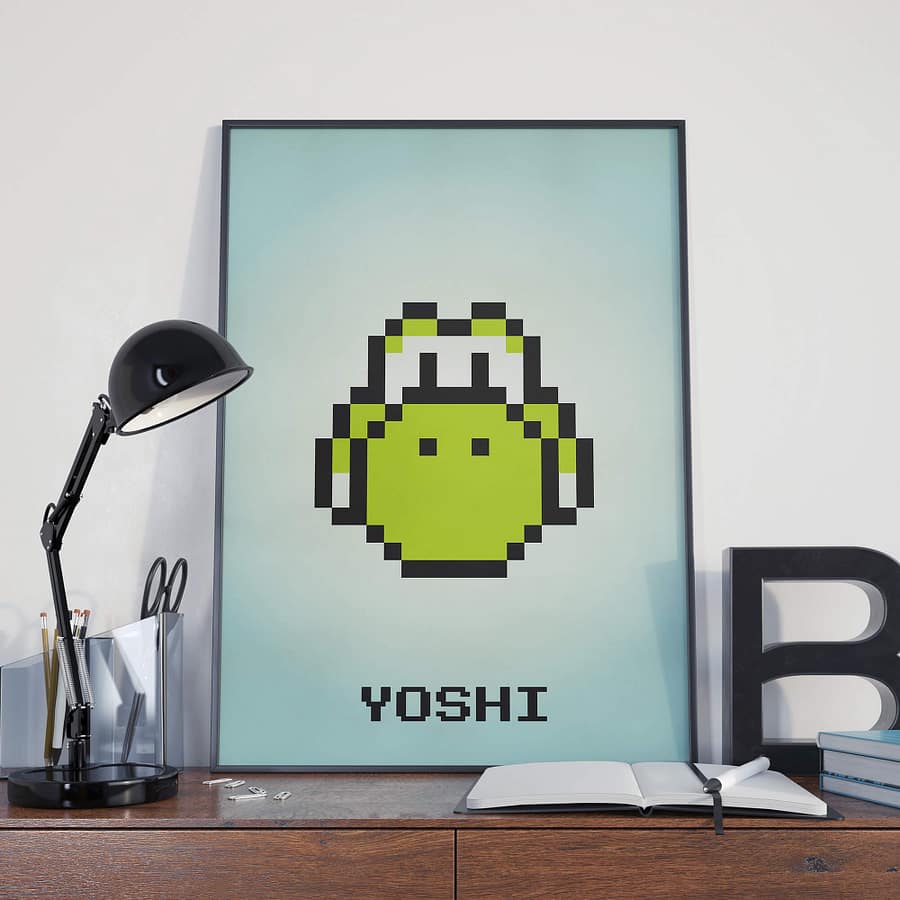 Yoshi pixel art print