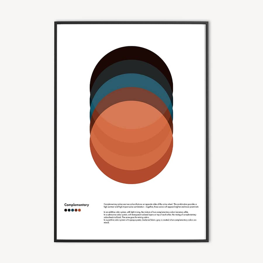 Geometrische complementaire kleuren poster