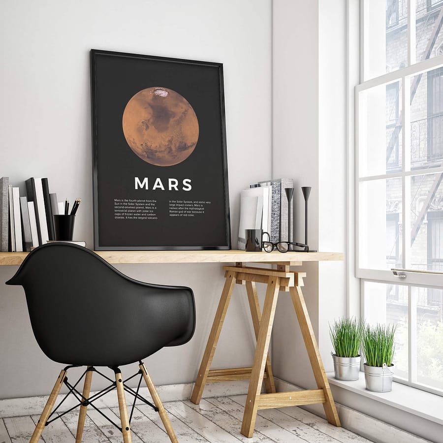 Abstracte poster van mars - Astronomie wanddecoratie