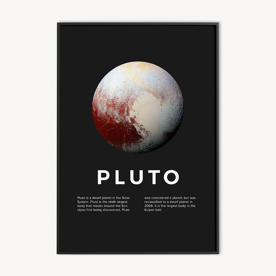 Astronomische poster met planeet Pluto