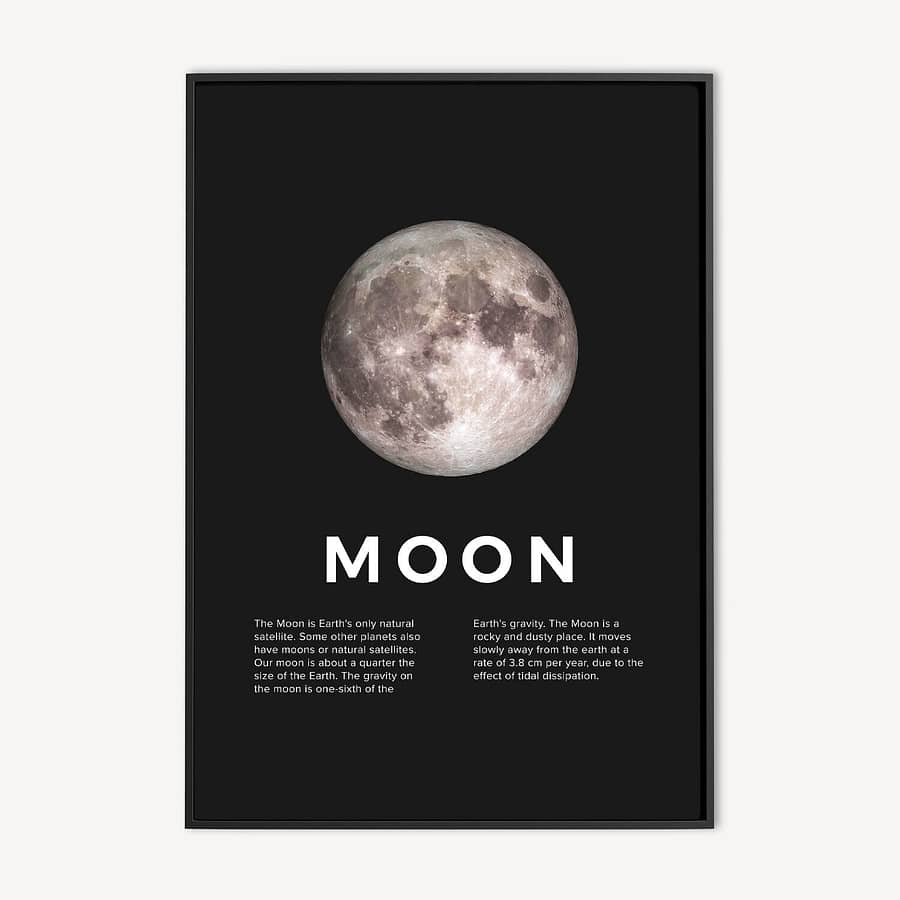 Minimalistische Maan poster en canvas print