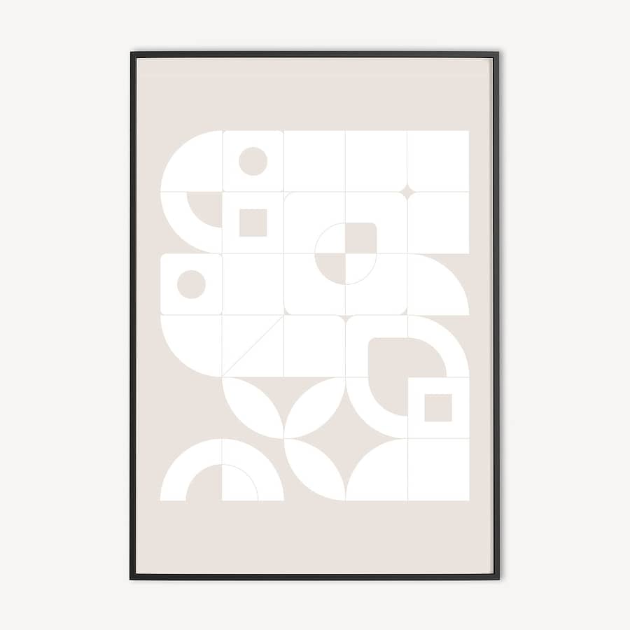 Wit Geometrisch Patroon Poster en Print