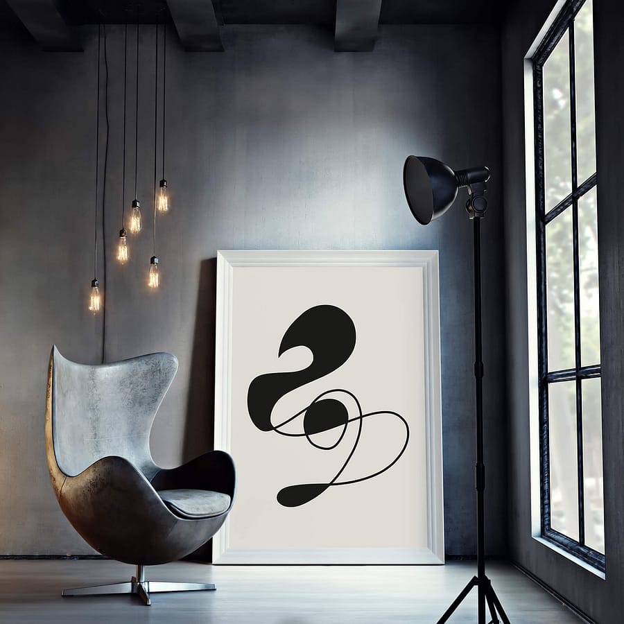 abstracte zwart wit poster en canvas print