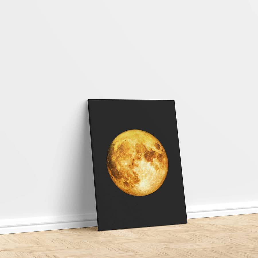 gouden maan - minimalistische poster en canvas print