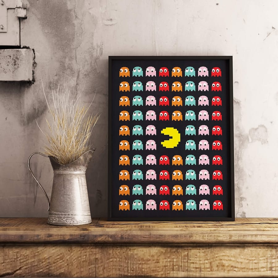 Pac-Man Patroon - retro wanddecoratie