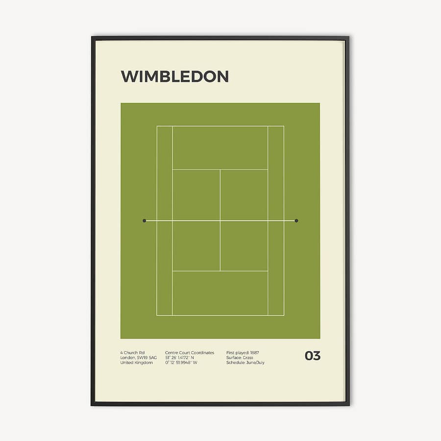 Wimbledon Grand Slam Tennis Poster en Print