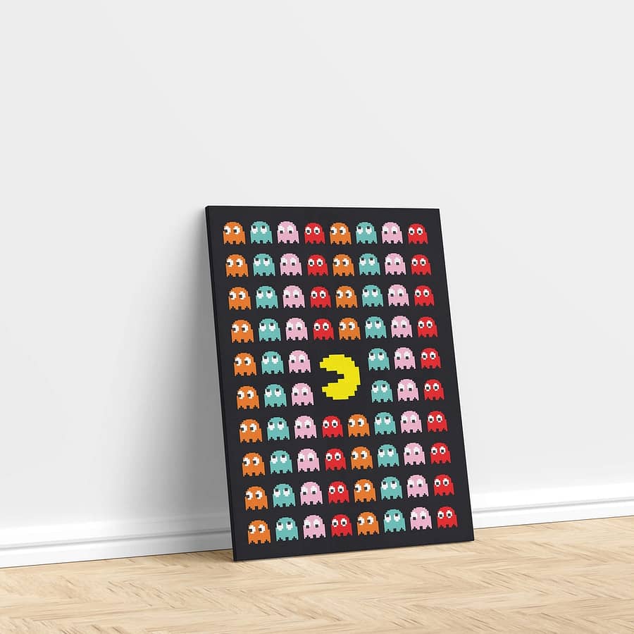 poster en canvas print met Pac-Man patroon