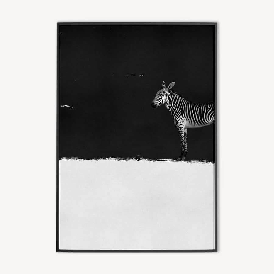 Zebra - moderne zwart-wit poster van MDRN HOME