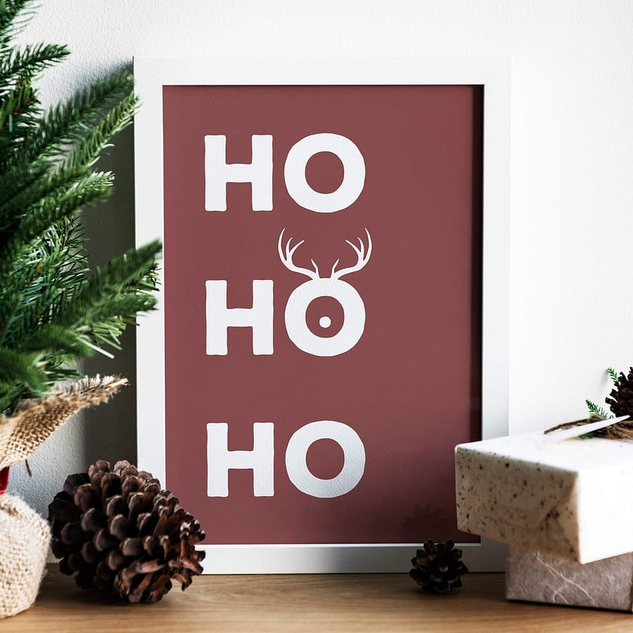 Ho Ho Ho tekst kerstmis poster