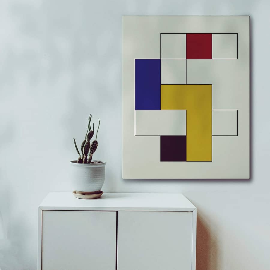 abstracte geometrische poster in primaire kleuren