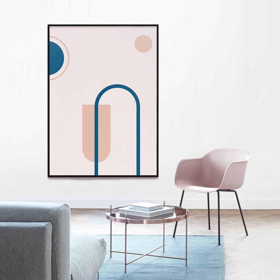 Pink Geometry Poster - Geometrische Wanddecoratie