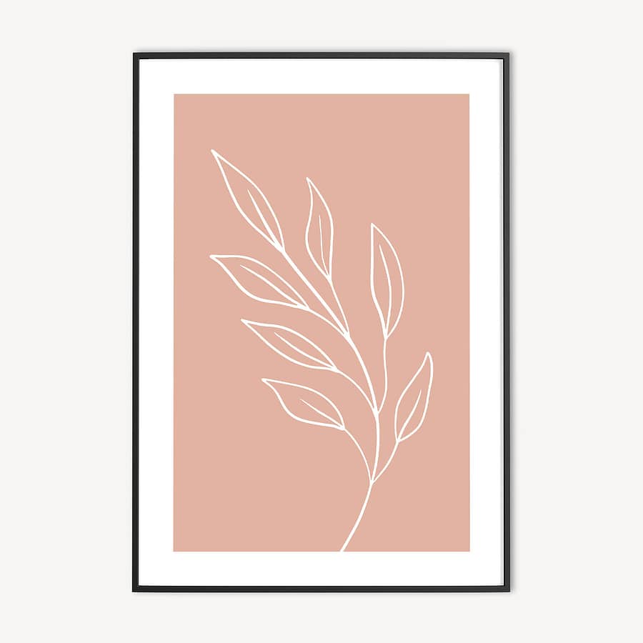 Roze Botanische Poster en Print - Pink Leaf
