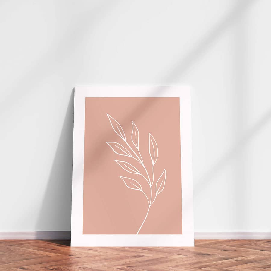 Roze bladeren Botanische poster