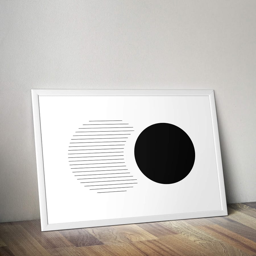 Abstracte zwarte cirkels - geometrische poster