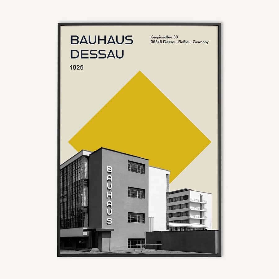 Moderne architectuur poster in Bauhaus stijl