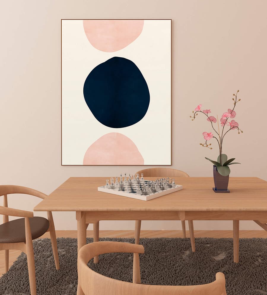 Pink & Blue Abstracte Vormen Poster